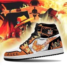 Usopp (one piece) nico robin; Fire Fist Portgas Ace Jordan Sneakers Custom Anime One Piece Shoes Gear Anime