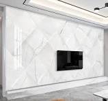 White Marble TV Background Marble Wallpaper Peel and Stick ...