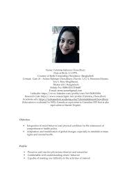 You must choose the format of your resume depending on your work and personal background. Pdf Cv 2016 Of Dr Tahmina Rahman Chowdhury