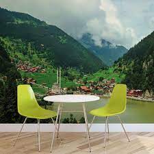 Verlieben sie sich in diese schöne berglandschaft fototapete. Fototapete Tapete Berglandschaft Dorf Bei Europosters
