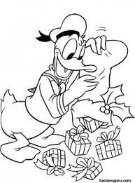 Free Printable Happy Donald Duck Christmas Gifts Coloring Pages For Kids Printable Disney Coloring Pages Cartoon Coloring Pages Christmas Gift Coloring Pages