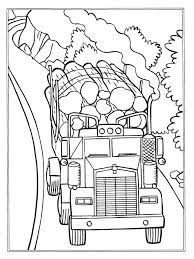 This mighty dump truck is piled high with dirt. Log Truck With Logs Coloring Page 1001coloring Com