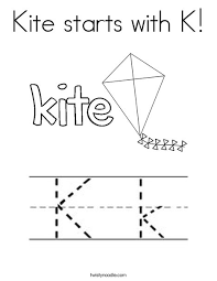 Or teach your kids color online on our site with the interactive coloring machine. Kite Starts With K Coloring Page Twisty Noodle