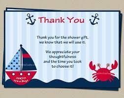 Nautical Baby Shower Thank You Card Red And Green Included Ahoy Sailboat Theme Nautical Baby Shower Invitations Baby Shower Themes Baby Shower Nautical Theme