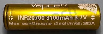 Vapcell Gold 30a 3100mah 20700 Battery Mooch Batteries