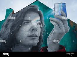 La Sincil Banksy, Lincoln art project, Zabou, French artist, Sir Isaac  Newton, prism, spray painted, Sincil Bank Art Project, community art  project Stock Photo