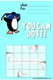 Reward Chart Cute Penguins Education Sticker Chart