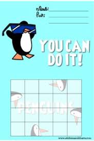 reward chart cute penguins education sticker chart