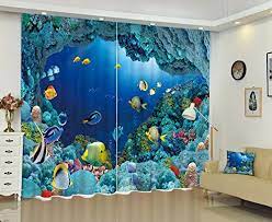 Brylanehome offers the furnishings & decor to make your house feel like a home. Living Room Bedroom Decor Window Treatment Curtains Drapes By Lb Printed Ocean Theme Picture Home Decorations Colourful Fish In Blue Underwater Sea World 2 Panels Set 118w X 106l Inches Buy Online In