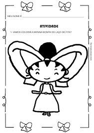 Atividade Colorir Menina Bonita Do Laco De Fita