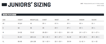 Juniors Sizing