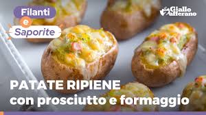 800 gr di patate 100 gr di galbanino a fette 100 gr di prosciutto cotto 4 cucchiai di olio extravergine di oliva 3 uova pangrattato q.b sale q.b 100 gr parmigiano farina 00. Patate Ripiene Al Forno Ricetta Facile E Gustosa Youtube