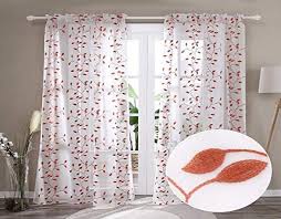 Create a home you love to live in, at prices you can't live without. Deconovo Rod Pocket White Sheer Curtains 72 Inches Long Floral Embroidered Leaf Pattern Window Sheer Curtain Drapes For Kids