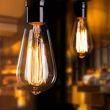 Amazon Com Vintage Edison Light Bulbs 6pcs E26 Base Dimmable Antique Filament Light Bulbs 60 Watt Decorative Incandescent Light Bulbs Amber Bulbs Warm Home Kitchen