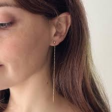 Long Dangle Earrings Gold