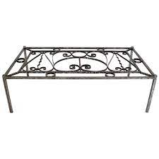 A table is a gathering place. Heavy Gage Wrought Iron Thick Fitted Glass Top Rectangular Coffee Table For Sale At 1stdibs