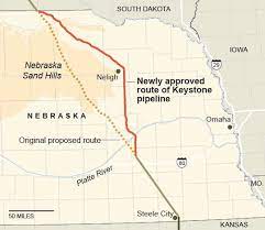 The keystone xl is a proposed pipeline extending nearly 2,000 kilometres from hardisty, alberta to steele city, nebraska. Keystone Pipeline Route Approved By Nebraska Governor The New York Times