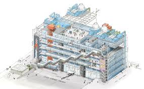 Centro Pompidou On Behance Renzo Piano Architecture Presentation Architecture