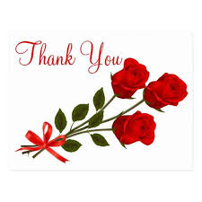 They will bloom again in: Floral Red Thank You Rose Flower Wedding Love Postcard Zazzle Com In 2021 Rose Flower Red Rose Flower Red Roses