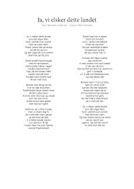 Ja, vi elsker dette landet, som det stiger frem, furet, værbitt over vannet, med de tusen hjem. Https Site Amediaressurs No 2019 17mai Vikebladet Pdf Javielsker Pdf