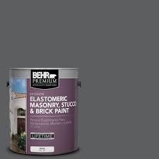 behr premium 1 gal n500 6 graphic charcoal elastomeric masonry stucco and brick exterior paint