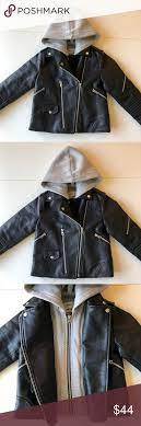 Zara Leather Jacket Hoodie Dickey 6 Black Grey Zara Leather Jacket Leather Jacket Hoodie Zara Leather
