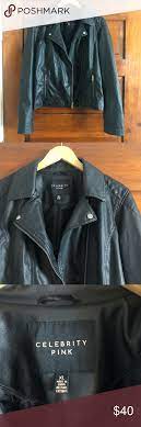 Celebrity Pink Black Quilted Faux Leather Jacket Black Faux Leather Moto Jacket Black Faux Leather Jacket Celebrity Pink