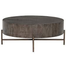 David Modern Copper Metal Leg Distressed Grey Round Hardwood Coffee Table In 2020 Hardwood Coffee Tables Coffee Table Coffee Table Wood