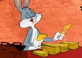 Rich Bugs Bunny Counting His Money GIF | GIFDB.com