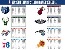 The playoffs were originally scheduled to begin on april 18. Kevin O Connor On Twitter Here S The Full Nba Schedule For The Seeding Games Per The Nba Up To Seven Games Per Day Games Starting Between 12pm And 9pm Et Basketball All Day