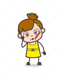 Vettoriale stockRagazzo malato con termometro febbre - Carino fumetto  ragazza vettoriale di ©lineartist 170473342