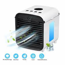 A fan, and some ice. Portable Air Conditioner Desktop Mini Cooling Fan Home Auto Heat Sink Ice Air Condition Without Cell Delivery Walmart Com Walmart Com