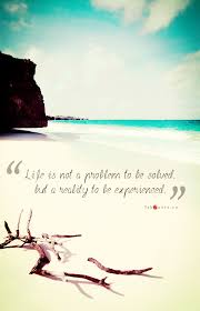Life Is A Reality To Be Experienced Quote