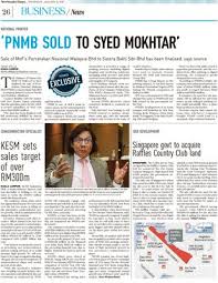 A video on the group's diversified business areas which include transportation and logistics, plantations, property development, deference and armory as. Pnmb Sold To Syed Mokhtar Klik