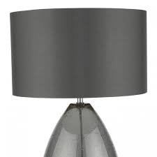 The smokey grey glass has a graduated ombre effect, fading from deep grey at the base to clear at the. Dar Rai4239rain Table Lamp Smoked Glass C W Grey Shade Ideas4lighting