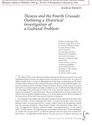 Theseus and the Fourth Crusade - Andrea Nanetti, Ph.d.