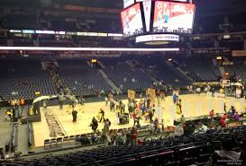 Bridgestone Arena Section 114 Basketball Seating