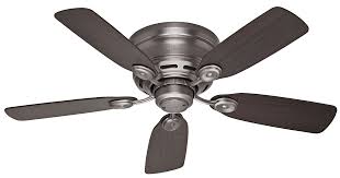 This fan has a beautiful vintage look to it and looks really chic! Hunter Low Profile Iv 42 Indoor Flush Mount Ceiling Fan In Antique Pewter Lightsonline Com