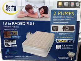 Best Serta 18 Inch Raised Full Size Inflatable Mattress With Usb Port And Dual Pump Neverflat Technology For Sale In Galveston County Texas For 2021