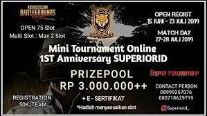 Inilah sebuah cara membuat sertifikat free fire untuk turnamen ff dengan mudah, agar kalian juga tidak akan boleh lewatkan hal tersebut. Turnamen Pubg Mobile 1st Anniversary Superiorid
