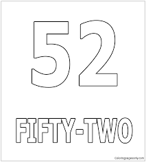 Candy counting fill in the missing numbers coloring page. Number Fifty Two Coloring Pages Numbers Coloring Pages Coloring Pages For Kids And Adults