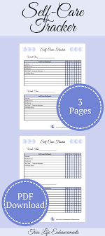 Self Care Tracker Personal Growth Aid Digital Printable