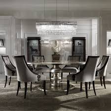 The yosemite dining collection recreatesthe yosemite dining collection recreates the improvised, utilitarian look of early 20th century factory furniture. Large Round Italian Champagne Leaf Dining Table And Chairs Set Juliettes Interiors Luxury Dining Room Dining Table Chairs Round Dining Room