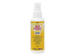 The mod podge is water soluable, it will become tacky or even come completely off with water. Plaid Mod Podge Ultra Spray On 4oz Matte Createforless