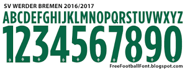 96 hannover , bundesliga, zf werder bremen png görüntüleri mi arıyorsunuz? Free Football Fonts Sv Werder Bremen 2016 2017 Font