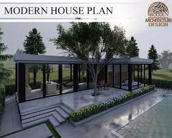 Modern Glass House Plans 1 Bedroom