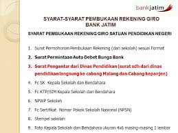 Surat Permohonan Pembukaan Rekening Bank Jatim Untuk Sekolah Kumpulan Surat Penting
