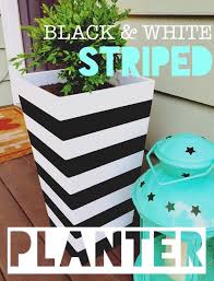 Black And White Striped Outdoor Planters Black White Striped Planter White Patio Furniture Planters White Planters
