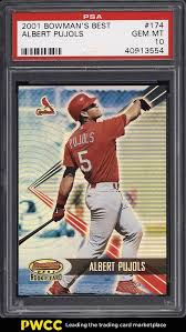 Albert pujols is a current major league baseball player and likely future hall of famer. 2001 Bowman S Best Albert Pujols Rookie Rc 2999 174 Psa 10 Gem Mint Pwcc Albert Pujols Baseball Cards Cardinals