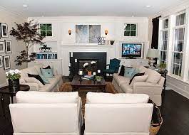 Family Room Battle Fireplace Vs Flat Screen Tv Livingroom Layout Family Room Layout Family Room Furniture Layout